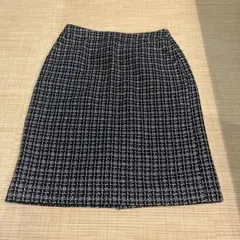ツイード風チェック柄ひざ丈スカート
