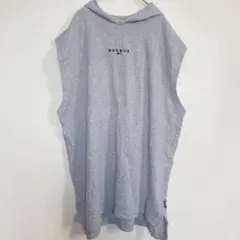 リーボック パーカー ノースリーブ フード 刺繍 3L 灰色 ビッグサイズ
