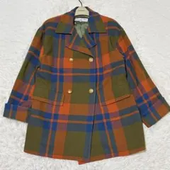 美品　クリスチャンディオール　金ボタン　コート　チェック