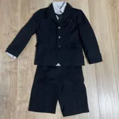 ELLE EN NOIRフォーマルスーツ 130cm 黒 ストライプ　4点セット