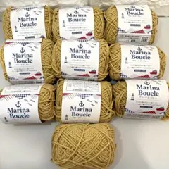 マリーナブークレー　10玉セット　セリア　毛糸　イエロー　芥子色　ごしょう産業