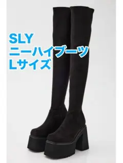 SLY CHUNK SOLE COVOERDブーツ|ロングブーツY2K SLY（スライ） ブーツ CHUNK SOLE COVERED BOOTS チャンクソール