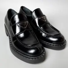 PRADA / チョコレート ブラッシュドレザー ローファー 35.5
