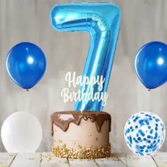 お誕生日パーティーに❣️40インチ アルミ風船『7』