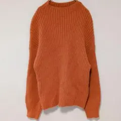 海外古着✨️RAMIRAL【38】リブニット ボトルネック セーター オレンジ