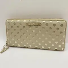 ANTEPRIMA アンテプリマ 長財布 スプマンテ ドット ベージュピンク