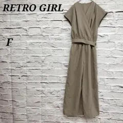 レトロガール 【F】 フレンチスリーブオールインワン カシュクール ブラウンのサムネイル