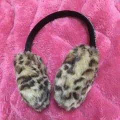 ヒョウ柄ファーイヤーマフラー