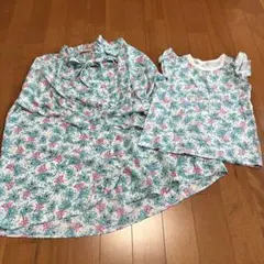 ユニクロ　ポール&ジョー　リンクコーデ　ブルー花柄　トップスのサムネイル
