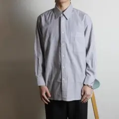 Christian Dior ストライプ柄長袖ワイシャツ 白青/QW177