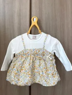 petit main 花柄チュニック長袖カットソー 80