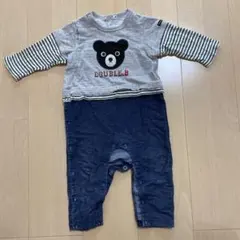 ミキハウス ロンパース 80 前開き　重ね着風　レイヤード