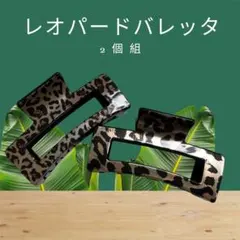 レオパードヘアークリップ2種柄違い　2個組