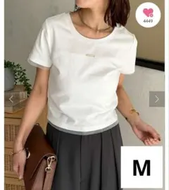 Thevon ゼヴォン チャーム付きコンパクトTシャツ オフホワイト M