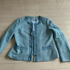 水色 フリル装飾 Mサイズ ジャケット