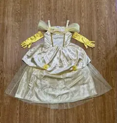 美女と野獣　ベル　ドレス　手袋付き　130-140cm ディズニープリンセス