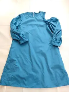 TIBI　ティビ　ブルー長袖アシンメトリーオープンショルダーワンピースドレスのサムネイル