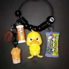 かわいい怒ったアヒル じゃらじゃらキーホルダー