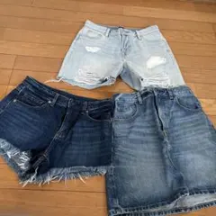 GAP ＆GU デニムショートパンツ スカート3枚セット