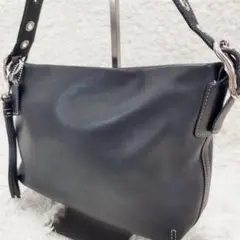 ブラックレーベルクレストブリッジ 2way ショルダーバッグ ロゴ シボ革 