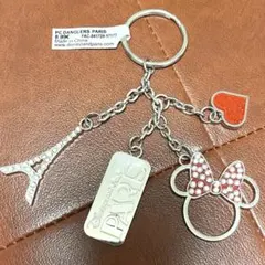 【ディズニーパリ限定】未使用　ミニーキーホルダー　エッフェル塔　キーリング
