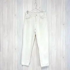 【SEASONREASON】 白デニム カジュアルパンツ ウエスト後ろゴム L