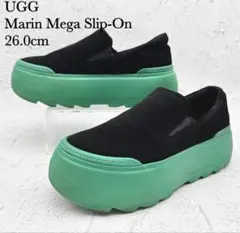 最終値下げ‼️アグ マリン メガ スリッポン ブラック グリーン スエード