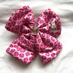 ミニーマウス ヒョウ柄リボン