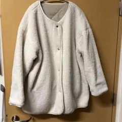 nano universe 中綿リバーシブルブルゾン　ホワイトキルティングコート