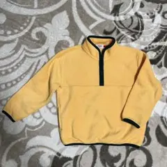 UNIQLO 120 キッズ フリース ハーフジップ プルオーバー 黄色 深緑