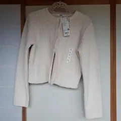 UNIQLO ニットショートジャケット ホワイト