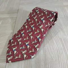 サルヴァトーレフェラガモ ネクタイ シルク100% 馬柄 イタリア製