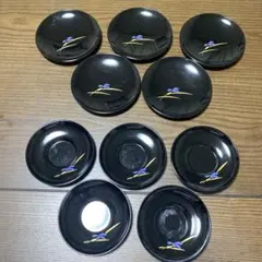 会津塗り 黒色 茶托・菓子銘々皿 各5客揃い