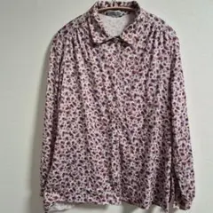 ローラアシュレイ リバティチェリー 総柄花柄長袖シャツ UK10 