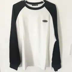 SHEIN DAZY ワンポイント ラグラン Tシャツ 長袖 ブラック