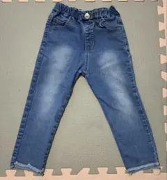 【未使用・試着のみ】アプレレクール 110cm デニムパンツ フリンジ裾