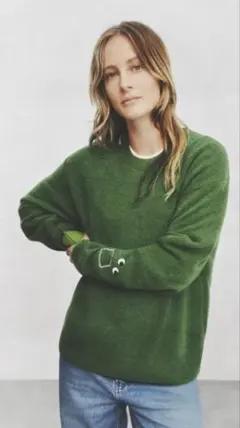 UNIQLO ユニクロ アニヤハインドマーチ プレミアムラムクルーネックセーター