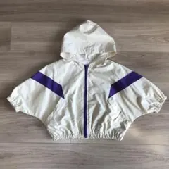 b ROOM　アウター　フード付き　アイボリー　パープル　ナルミヤ　ドルマン