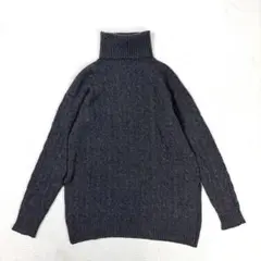 ポロラルフローレン ウールカシミヤ タートルネック ケーブルニット グレー S