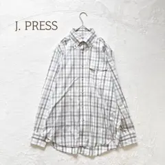 ジェイプレス L 長袖シャツ　チェック柄　総柄　羽織　綿100% オンワード