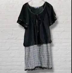 美品 ジエンポリアム ドッキングワンピース モノトーン 春夏のサムネイル