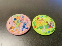 ディズニー　刺繍　缶バッジ2個セット