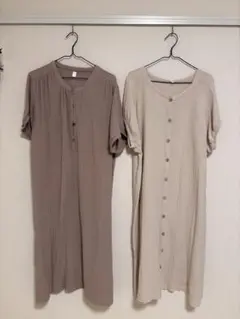 ボタン付きルームウェア 2色セット マタニティウェア 授乳 パジャマ 綿100%
