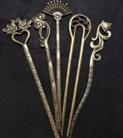 3番　5点セット、古風かんざし　ヘアピン、簪、髪飾り、着物、和装小物