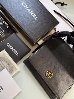 シャネル CHANEL ココボタン 6連 キーケース カーフスキン ブラック