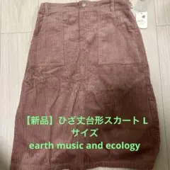 【新品】ひざ丈台形スカート L/earth music and ecology