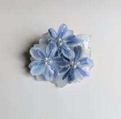 ハンドメイド　紫陽花ブローチ