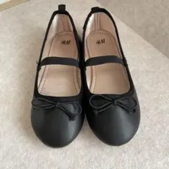 H&M ブラックリボン子供用フォーマルシューズ 17㎝キッズ