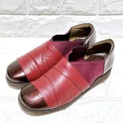 極美品✨️AGNETHA 日本製 本革コンフォートシューズ 4E 幅広 22.5