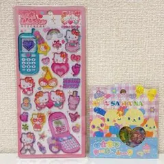 【正規品】サンリオ　ハローキティ　平成はっぴーフォン　ウサハナ　おはじきシール